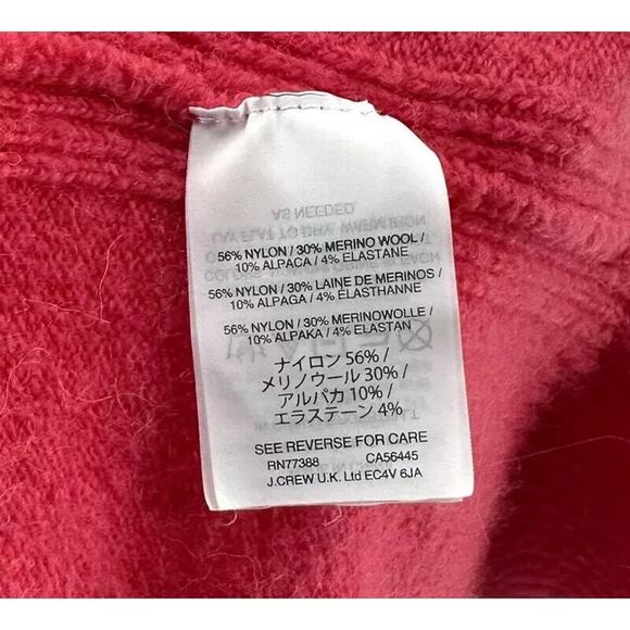 J Crew Women V-Neck Wool/Alpaca Blend Sweater Small Pink Lightweight Preppy Cozy - Picture 7 of 8